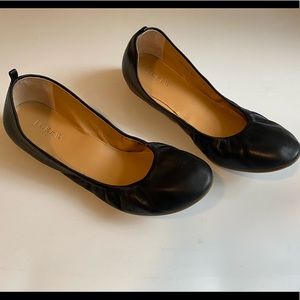 JCREW black leather flats